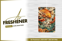 Orange Koi Fish Swimming in Stylized Water air freshener Product Image 1