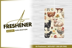 Farm Animals Illustration with Chickens Sheep air freshener Product Image 1