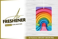 Colorful paper cut rainbow clouds scene Air Freshener Product Image 1