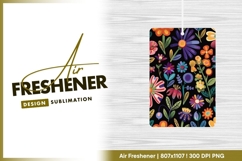 Colorful Floral Pattern on Black Background air freshener Product Image 1