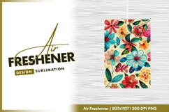 Colorful Floral Pattern with Flowers Leaves air freshener Product Image 1