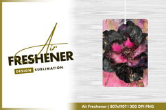 Black pink flower illustration air freshener png Product Image 1
