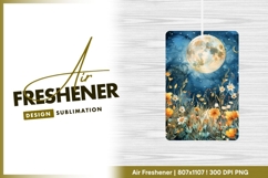 Watercolor Illustration of a Full Moon Over air freshener Product Image 1