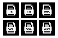 Set Of File Formats Icons Product Image 1