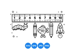 Hand Drawn School Supplies Clipart Illustration Product Image 1