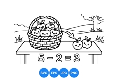Cute Apple Math Clipart For Children's Learning Product Image 1