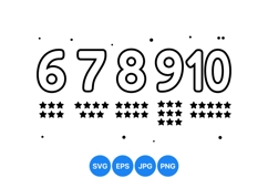 Bold Outline Numbers Svg Clipart For Education Product Image 1