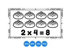 Black And White Pineapple Multiplication Vector Illustration Product Image 1
