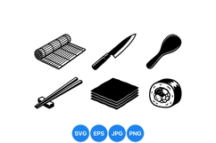Minimalist Sushi Making Vector Icon Product Image 1