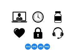 Medical Icon Clipart For Telemedicine Graphics Product Image 1