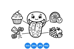 Hand Drawn Taste Senses Diagram Svg Illustration Product Image 1