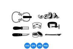 Luthier Violin Tools Vector Clipart Design Product Image 1