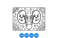 Cute Kidney Anatomy Clipart Illustration Design Product Image 1