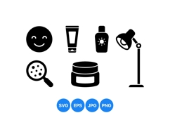 Minimal Skincare Icons For Beauty And Health Designs Product Image 1