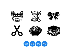 Cute Sewing Icons For Crafting Projects Product Image 1