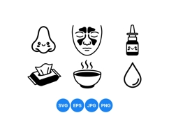 Cute Skincare Icons Vector Clipart For Beauty Use Product Image 1
