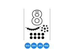 Cute Number Eight Clipart For Kids Learning Product Image 1