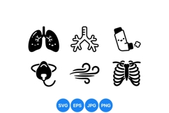 Hand Drawn Respiratory Health Icon Product Image 1