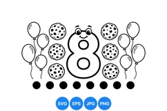 Birthday Number Eight Clipart For Kids Party Designs Product Image 1