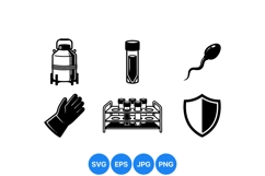 Vector Laboratory Science Equipment Icons For Projects Product Image 1