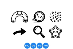 Cute Kawaii Icon Clipart Illustrations Product Image 1