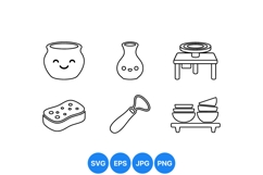 Hand Drawn Pottery Tools Clipart For Crafts Product Image 1