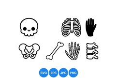 Cute Skeleton Bones Vector Clipart For Crafts Product Image 1