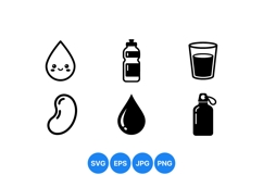 Minimal Cute Hydration Icon Vector Product Image 1