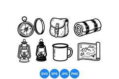 Hand Drawn Camping Gear Icon Vector Product Image 1