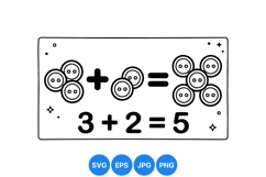 Black And White Buttons Math Clipart Design For Kids Product Image 1