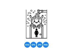 Cute Medical Bladder Illustration Clipart Design Product Image 1