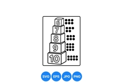 Stacked Number Blocks Educational Clipart Design Product Image 1