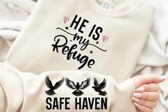 He Is My Refuge Sleeve SVG, God SVG Design, Faith SVG Product Image 1