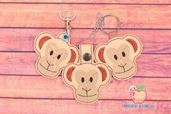 Chimpanzee Head Keyfob Keychain ITH Product Image 1