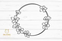 Cherry Blossom Wreath svg, Wedding Flowers SVG, Plum Blossom Product Image 3