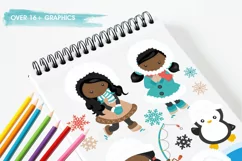 African American Winter Inuit Girls graphics - vectors Product Image 4