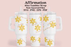 affirmation daisy 40oz quencher tumbler sublimation full wrap high resolution transparant background