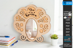Affirmation Mirror Frame Laser Cut | Motivational Wall Frame Product Image 1