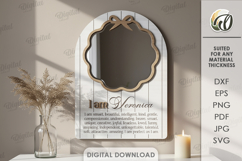 Affirmation Mirror Laser Cut. Home Decor SVG Product Image 1