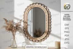 Affirmation Mirror Laser Cut. Home Decor SVG Product Image 1