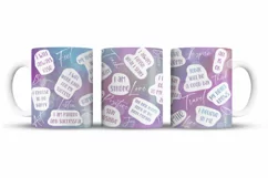 Affirmation Mug Sublimation Designs, Self Love Png, Positive Quotes PNG, Black History PNG, Mug Wrap