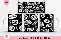 Affirmation Mug Sublimation Designs, Self Love Png, Positive Quotes PNG, Black History PNG, Mug Wrap