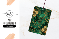 Golden Floral Pattern On Emerald Green Product Image 1