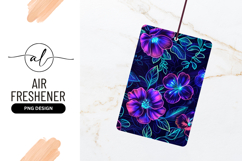 Neon Floral Pattern Glowing Dark Background Air Freshener Product Image 1