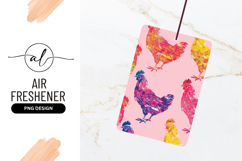 Colorful Chickens Pattern On Pink Background Product Image 1