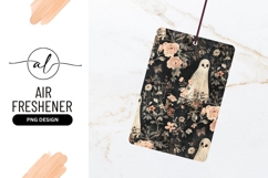 Ghost Floral Pattern Spooky Elegance Air Freshener Png Product Image 1