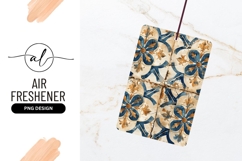 Blue And Gold Floral Ceramic Tile Pattern Product Image 1