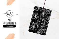 Ornate Silver Floral Pattern On Black Background Product Image 1