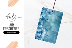 Blue Watercolor Floral Texture Air Freshener Png Product Image 1