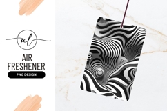 Abstract Striped Waves Black And White Texture Air Freshener Product Image 1